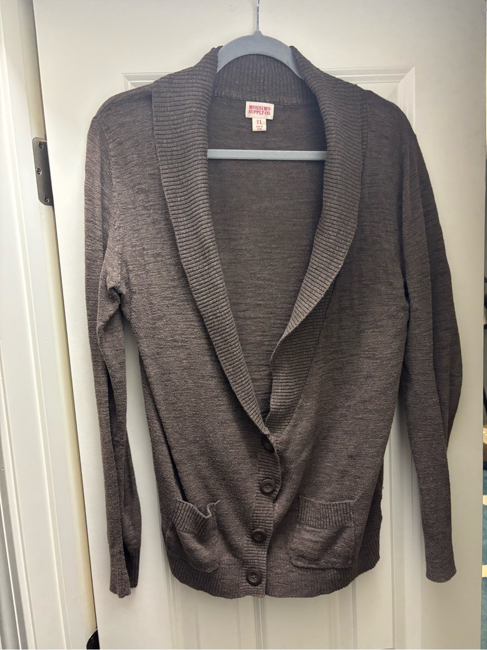 Mossimo Supply Co. Brown Shawl Collar Button-Front Cardigan - Picture 2 of 4